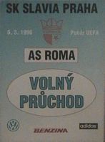 Ticket pass Slavia Praga/Roma 1995/96